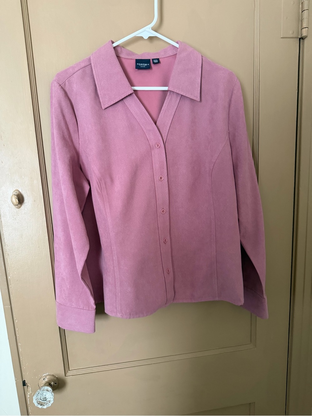 Sonoma Rose Pink Suede-Like Button Front Jacket